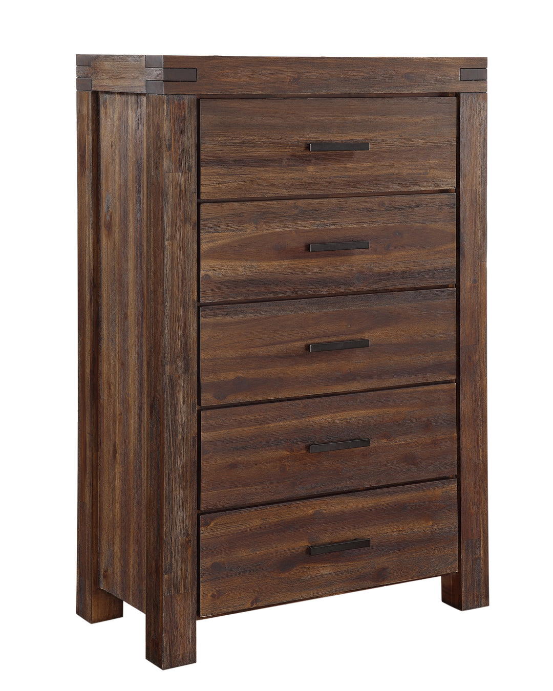 Modus Furniture 3F4184A Meadow Five Drawer Solid Wood Chest In Brick Brown 2024