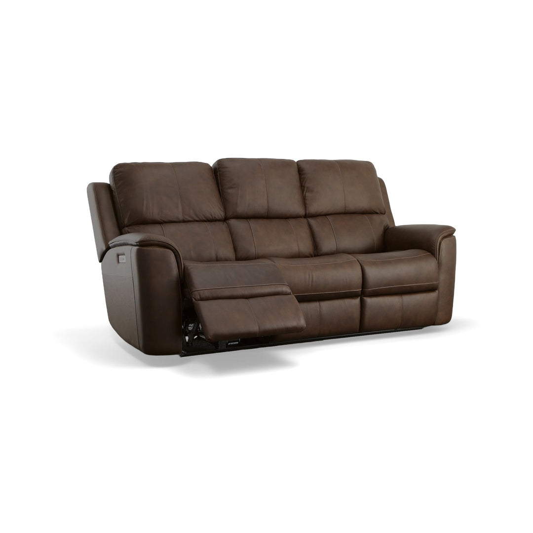 Flexsteel 1041-62PH-94671 Henry  Power Reclining Sofa With Power Headrests & Lumbar  Burnt Umber