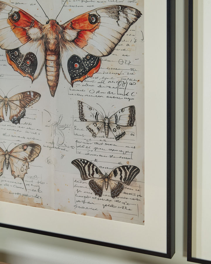 Jossletts - Wall Art Set (Set of 3) - Orange / Black / Ivory