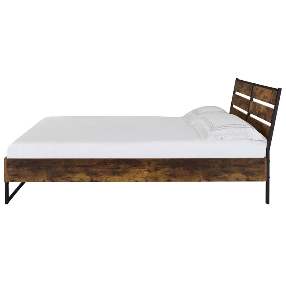 Juvanth - Eastern King Bed - Rustic Oak & Black