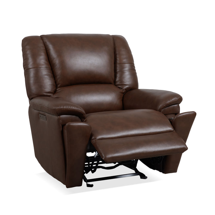 Plush Power Gliding Recliner With Power Headrest &amp; Lumbar Tavern Brown