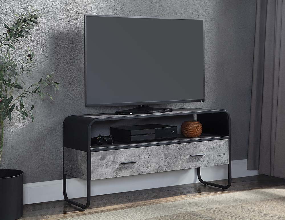 Raziela - 22" TV Stand - Concrete Gray & Black