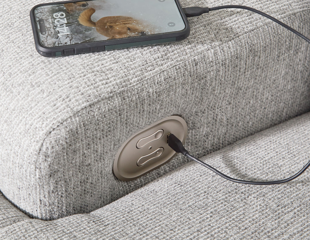 Acklen Place - 3-Piece Power Reclining Sectional Sofa With Raf Chaise - Pewter by Ashley Furniture product image