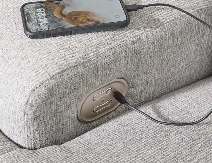 Acklen Place - 3-Piece Power Reclining Sectional Sofa With Raf Chaise - Pewter by Ashley Furniture product image