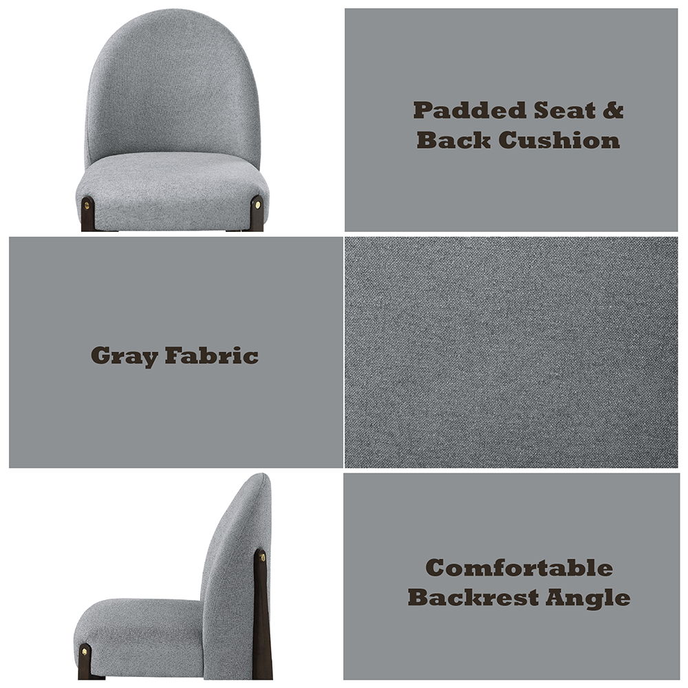 Clayten - Side Chair Set of 2) - Gray Fabric & & Espresso