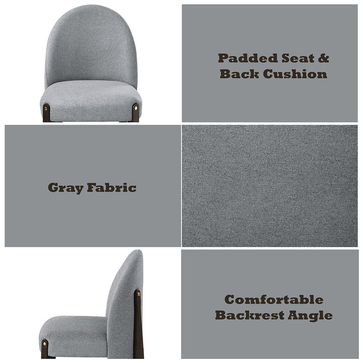 Clayten - Side Chair Set of 2) - Gray Fabric & & Espresso
