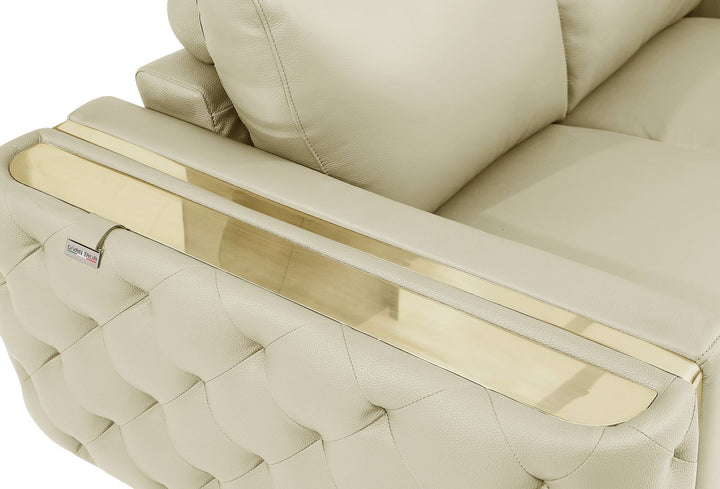 DivanItalia 1050 Sofa in Top-Grain Italian Leather - Beige