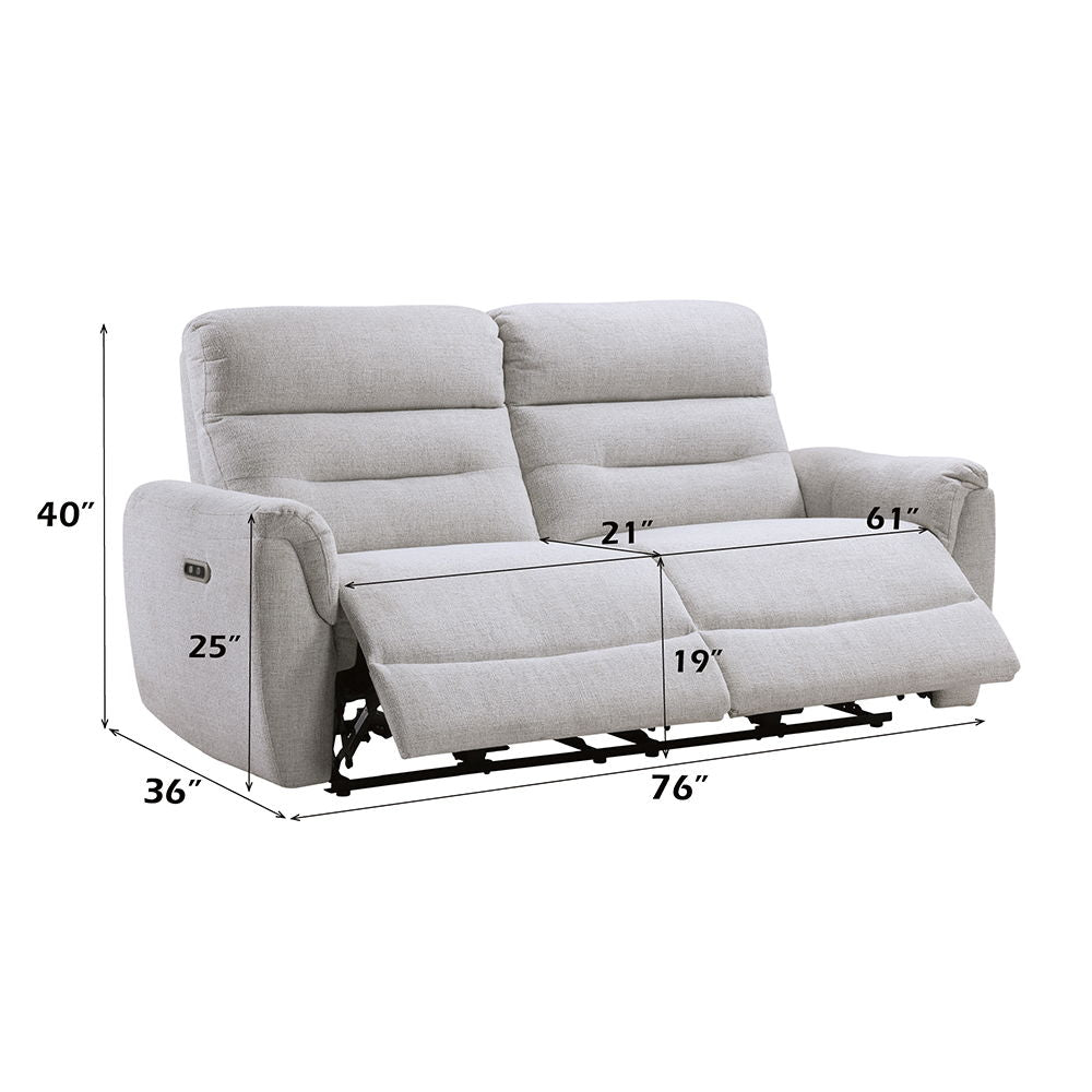 Eastre - Power Motion Sofa With USB Port - Beige Chenille