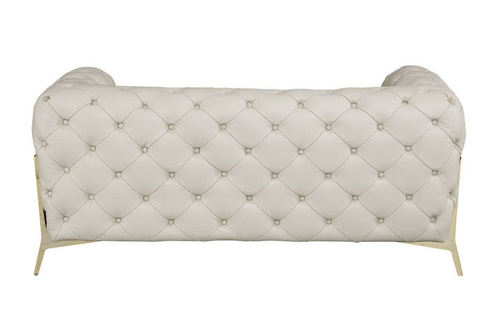 DivanItalia 970 Loveseat in Top-Grain Italian Leather - Cream