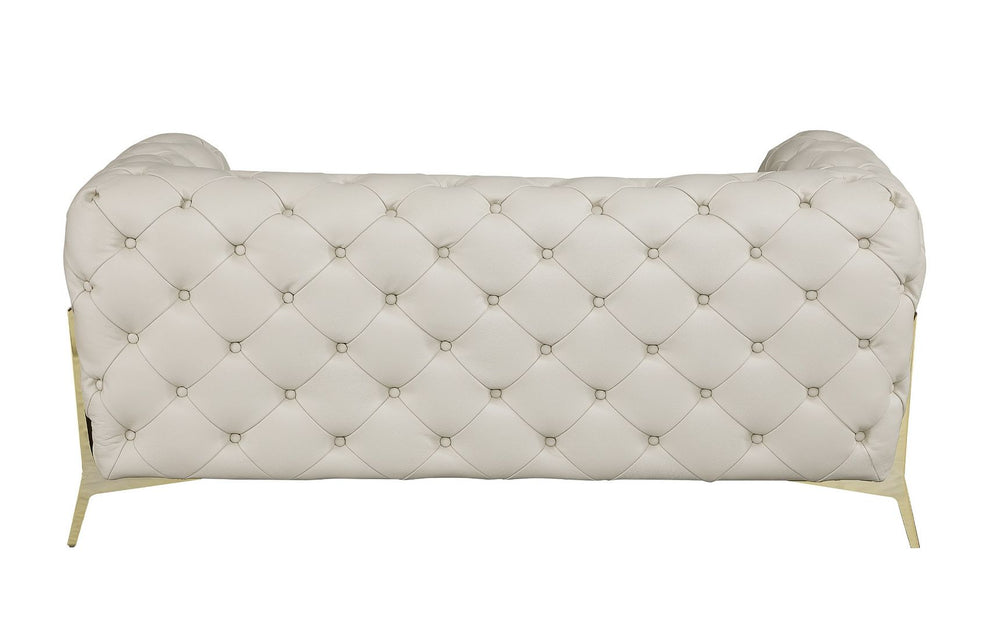 DivanItalia 970 Loveseat in Top-Grain Italian Leather - Cream
