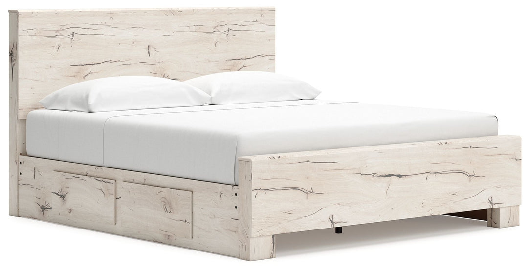 Lawroy - King Panel Bed With 2 Under Bed Storage Units - Light Natural by Ashley Furniture product image