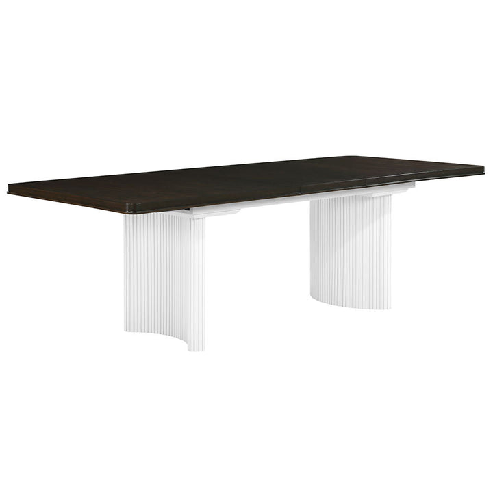 Carena - Dining Table With Leaf - White & Brown