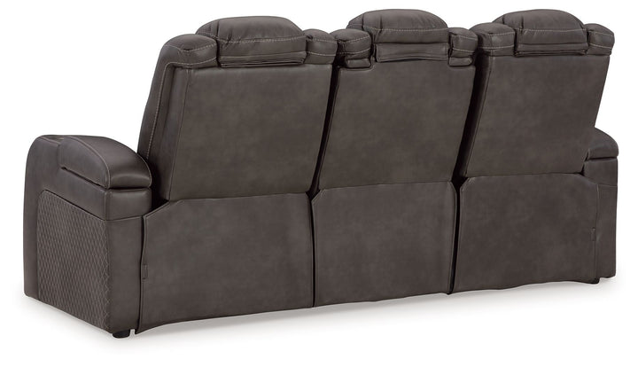 Fyne-Dyme - Power Reclining Sofa With Adj Headrest - Shadow