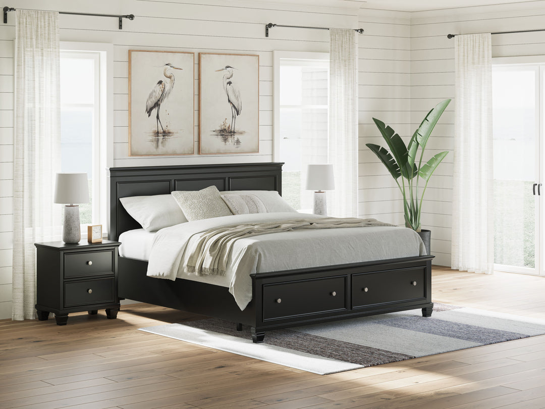 Lanolee - King Panel Storage Bed - Black by Ashley Furniture product image