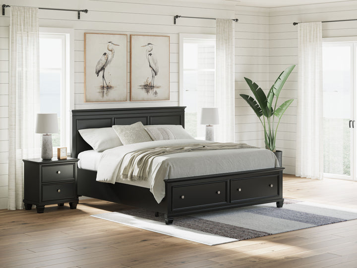Lanolee - King Panel Storage Bed - Black by Ashley Furniture product image