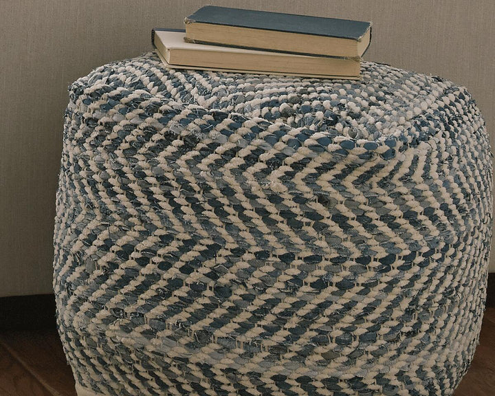 Chevron Pouf - Blue (2)