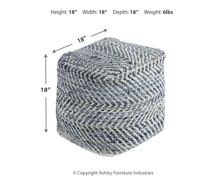 Chevron Pouf - Blue (3)