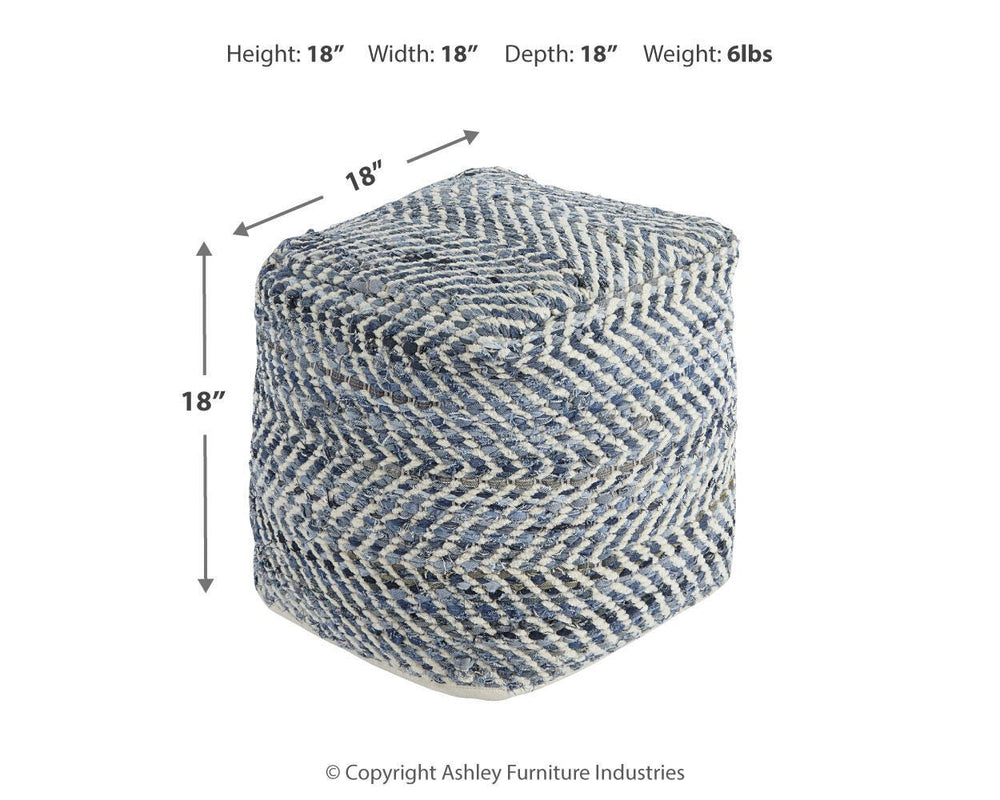 Chevron Pouf - Blue (3)