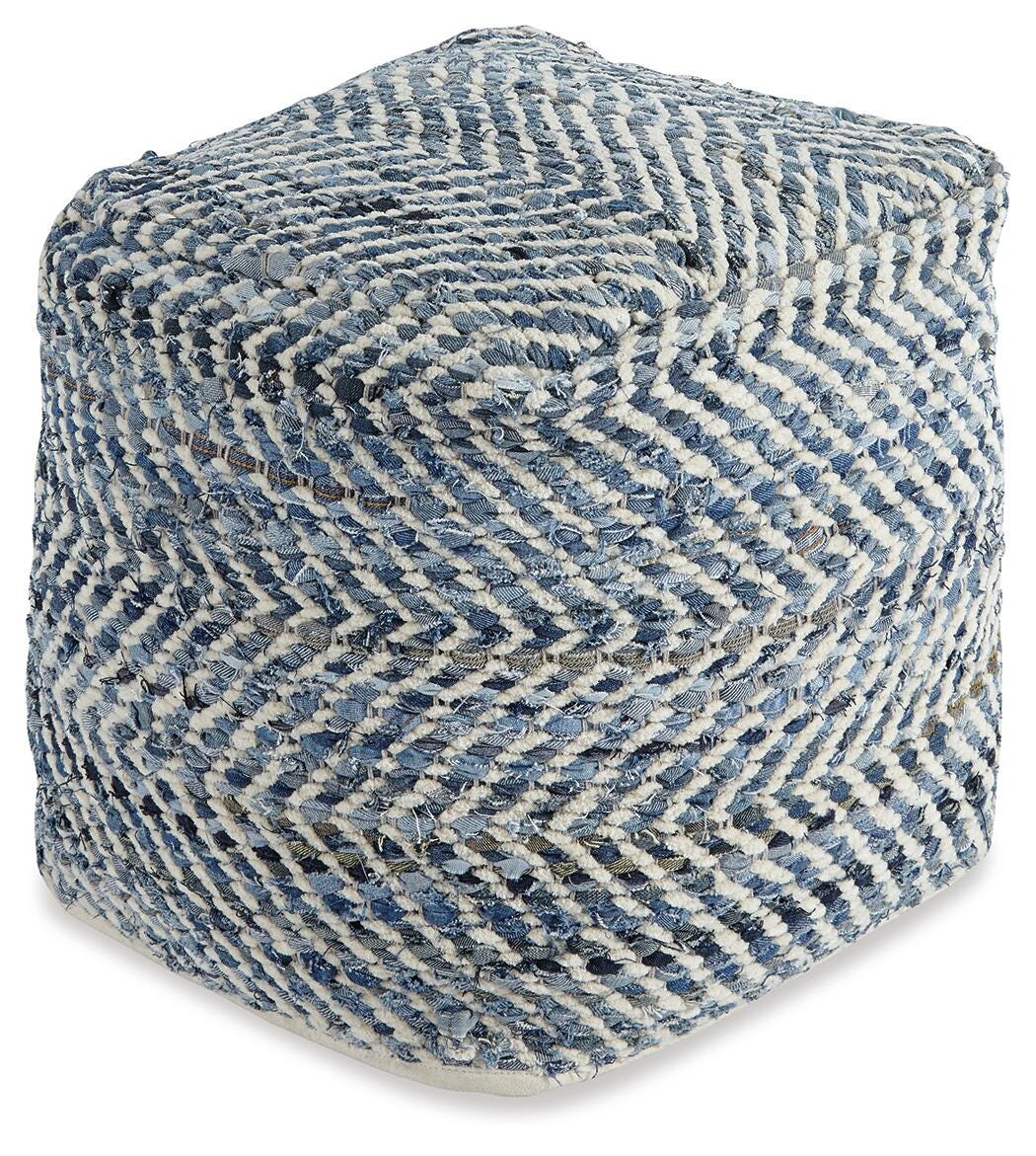 Chevron Pouf - Blue (1)