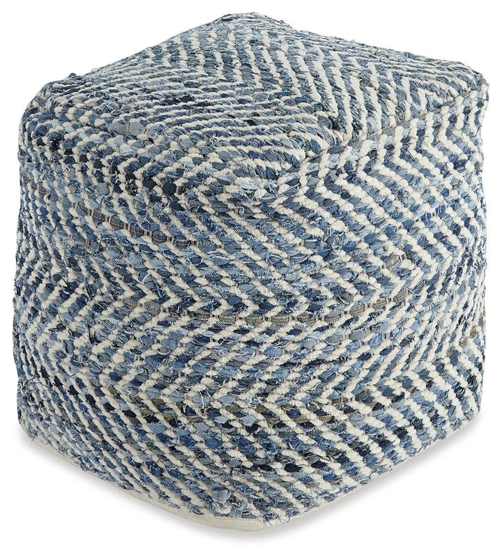 Chevron Pouf - Blue (1)