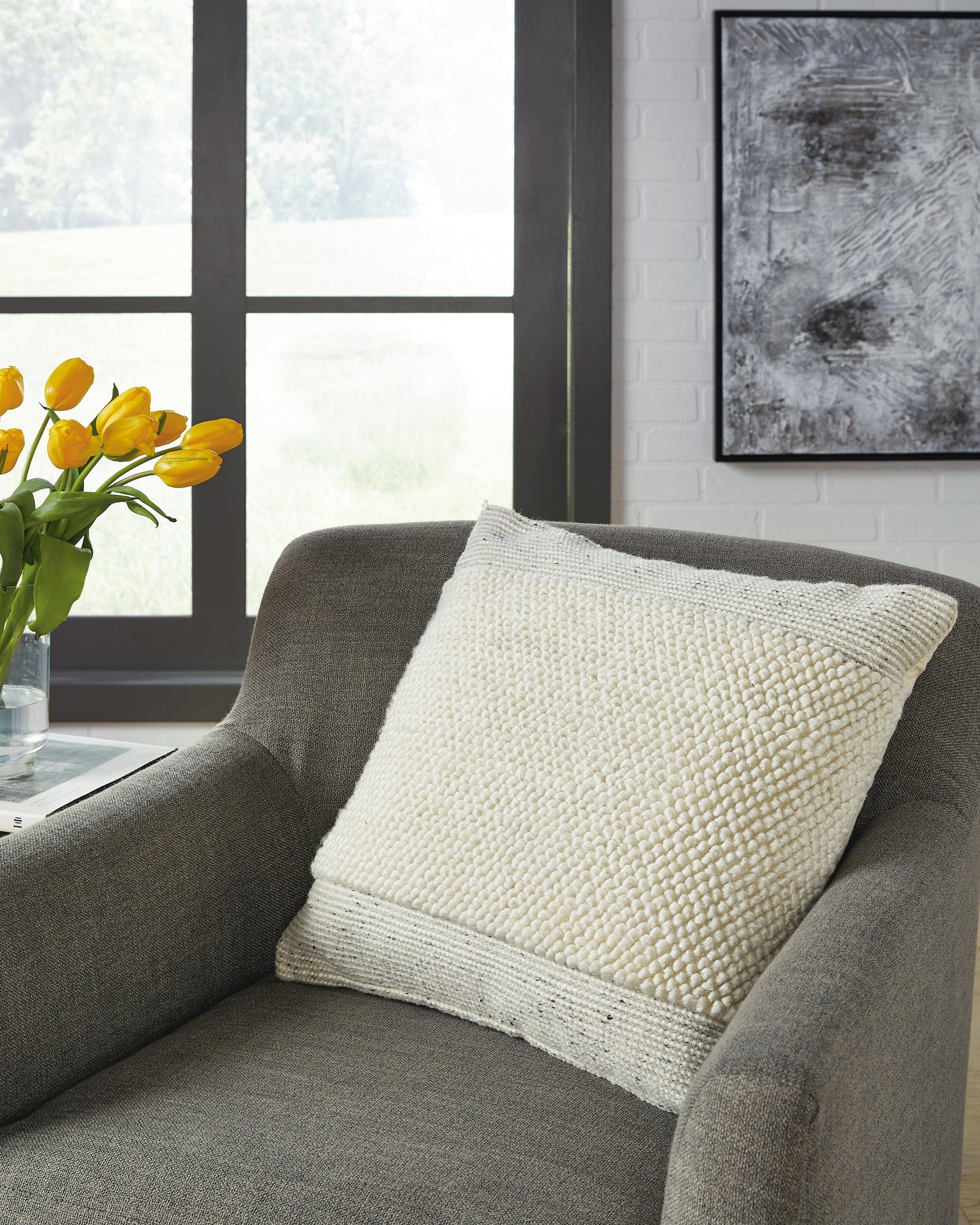 Rowcher Pillow (Set of 4) - Dark Gray (2)