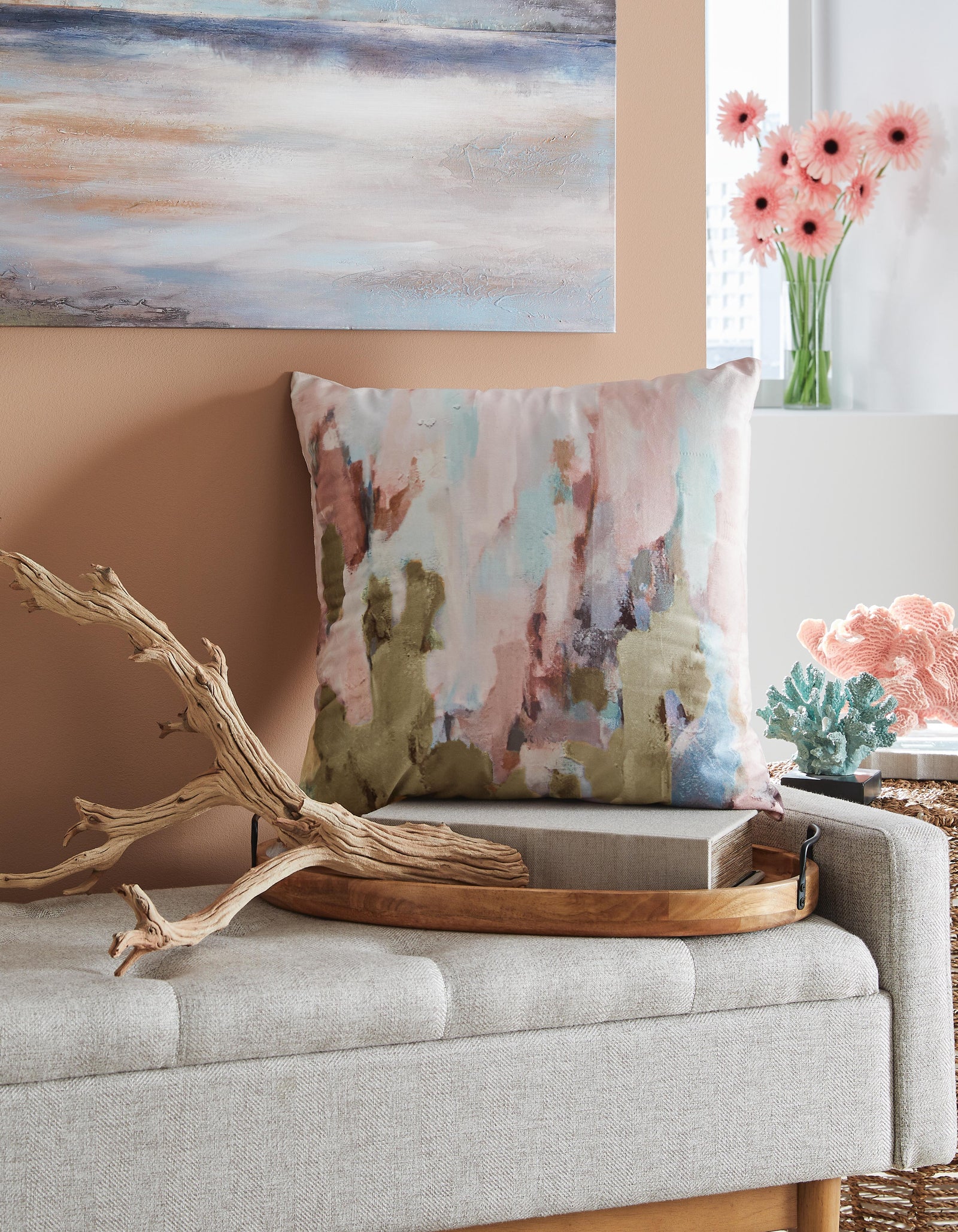 Lauretwood Pillow (Set of 4) - Pink (2)