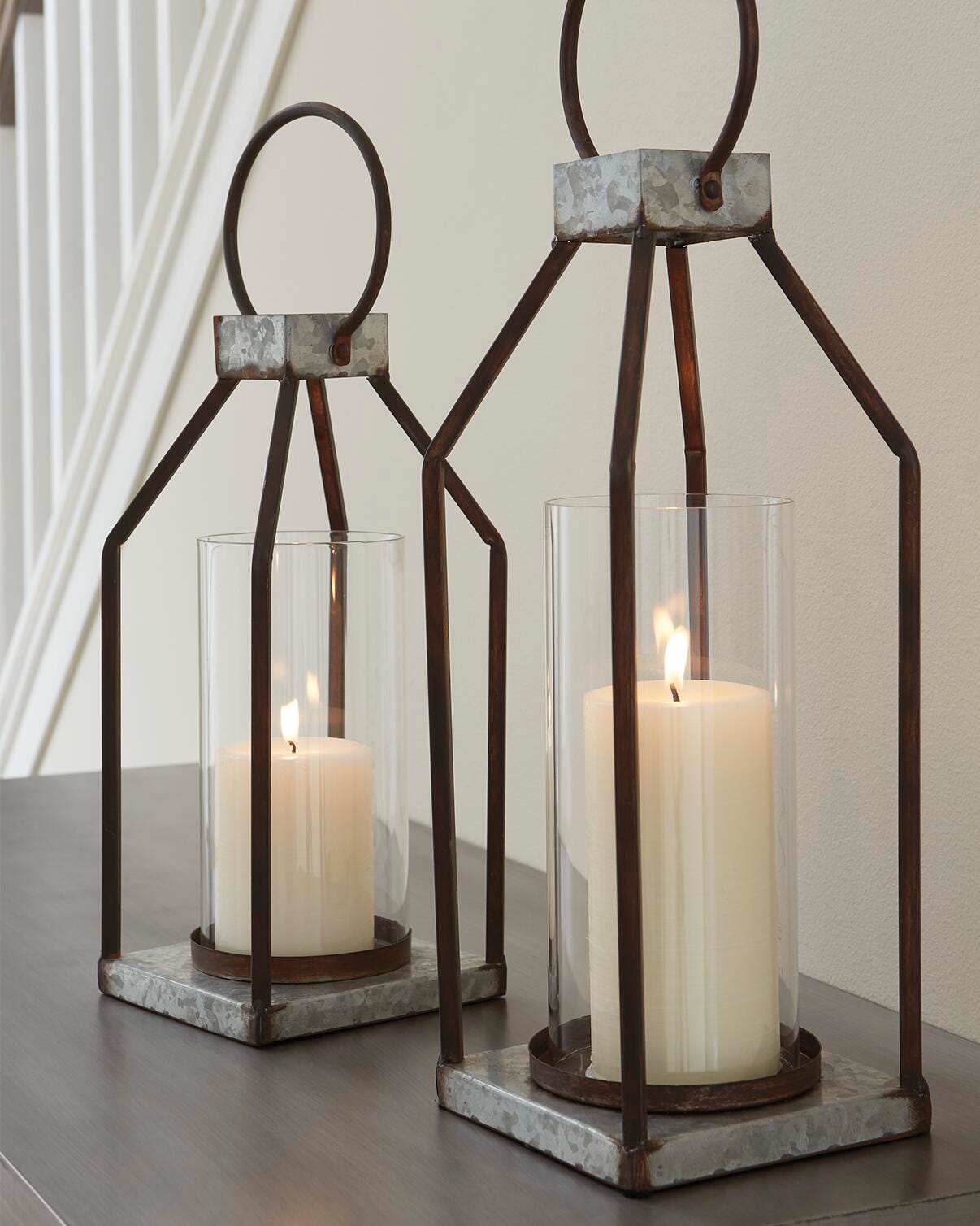 Diedrick Lantern (Set of 2) - Dark Gray (2)