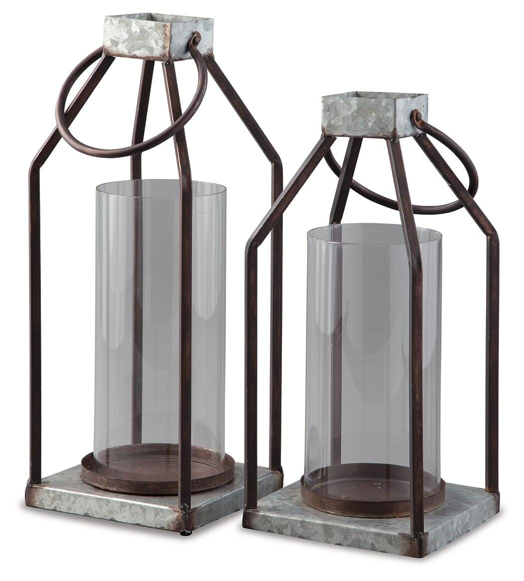 Diedrick Lantern (Set of 2) - Dark Gray (1)
