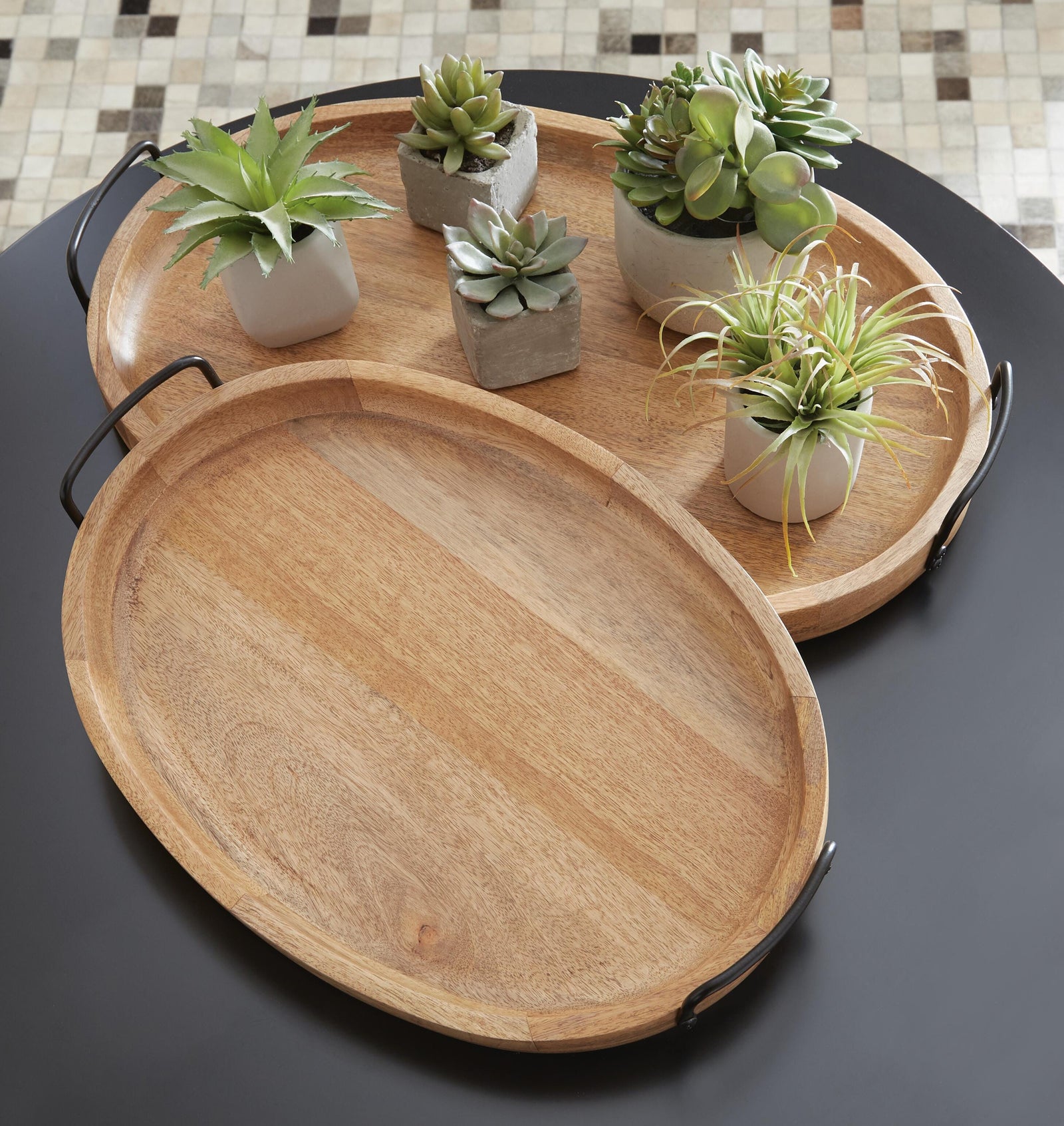 Jocelyne Tray (Set of 2) - Dark Brown (2)