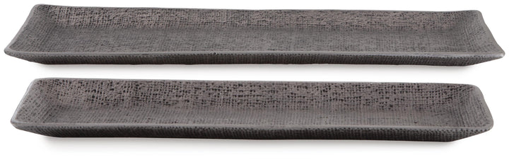 Garekton Tray (Set of 2) - Dark Gray (3)