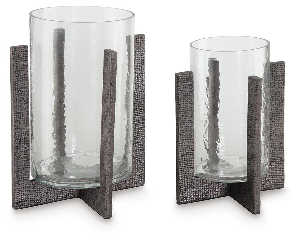 Garekton Candle Holder (Set of 2) - Dark Gray (1)