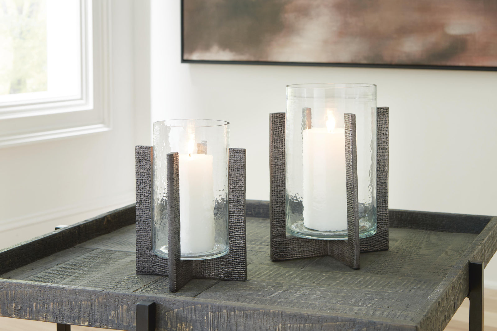 Garekton Candle Holder (Set of 2) - Dark Gray (2)