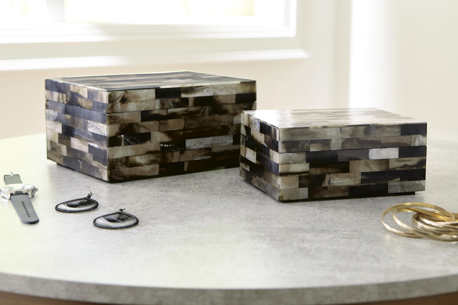Ellford Box (Set of 2) - Dark Brown (2)