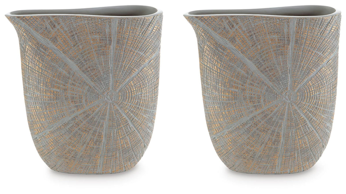 Ardenley Vase (Set of 2) - Antique Gold Finish (1)
