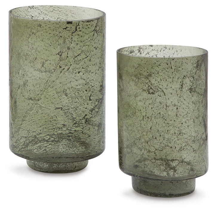 Clarkton Candle Holder Set (Set of 2) - Green (1)