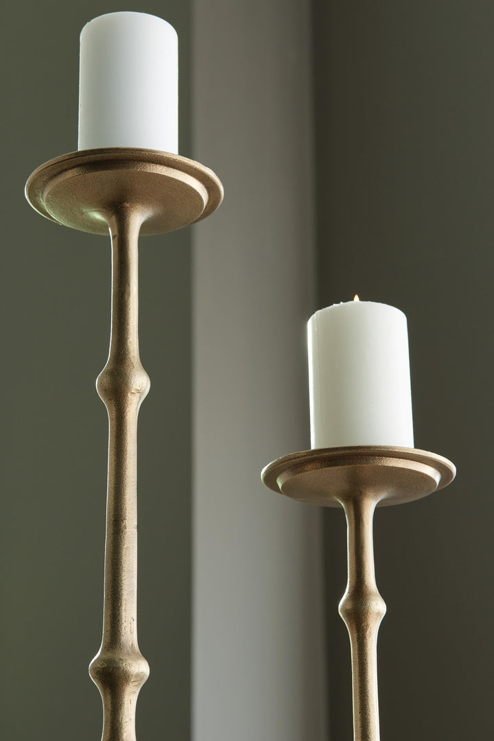 Larwick Candle Holder (Set of 2) - Light Brown (3)