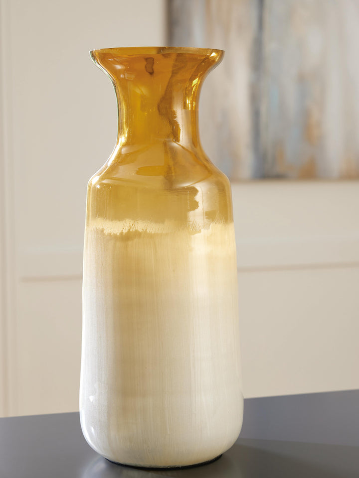 Wynburg Vase - White/Amber (2)