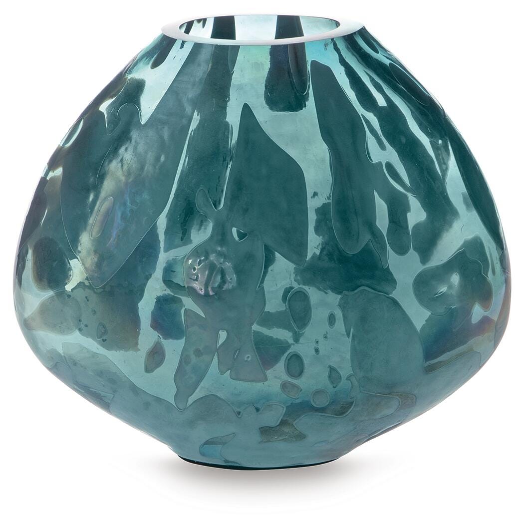 Cartshaw Vase - Iridescent Teal (1)