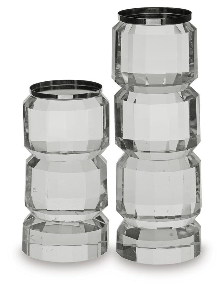 Brentley Candle Holder Set (Set of 2) - Pearl Silver (1)
