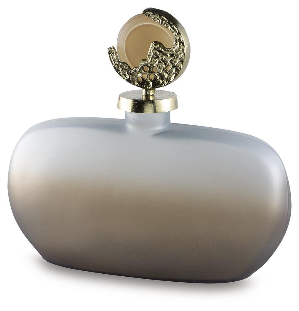 Acario Jar - Taupe/Gold Finish (1)