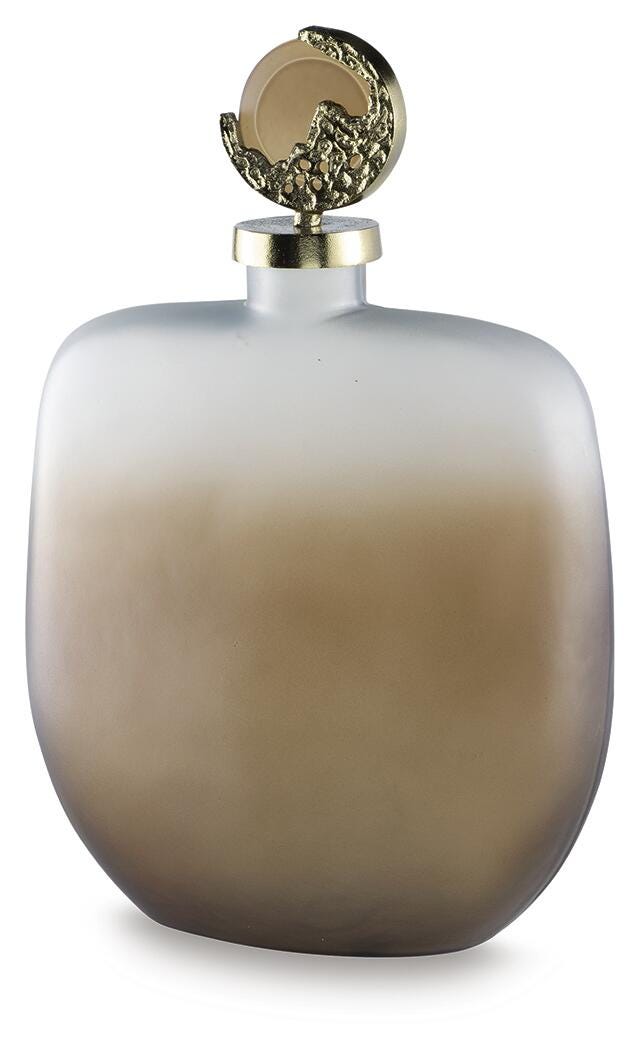 Acario Jar - Taupe/Gold Finish (1)