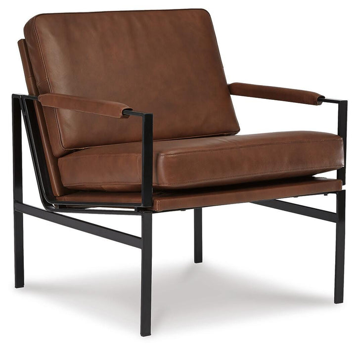 Puckman Accent Chair - Brown/Silver Finish (1)