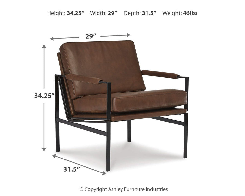 Puckman Accent Chair - Brown/Silver Finish (4)