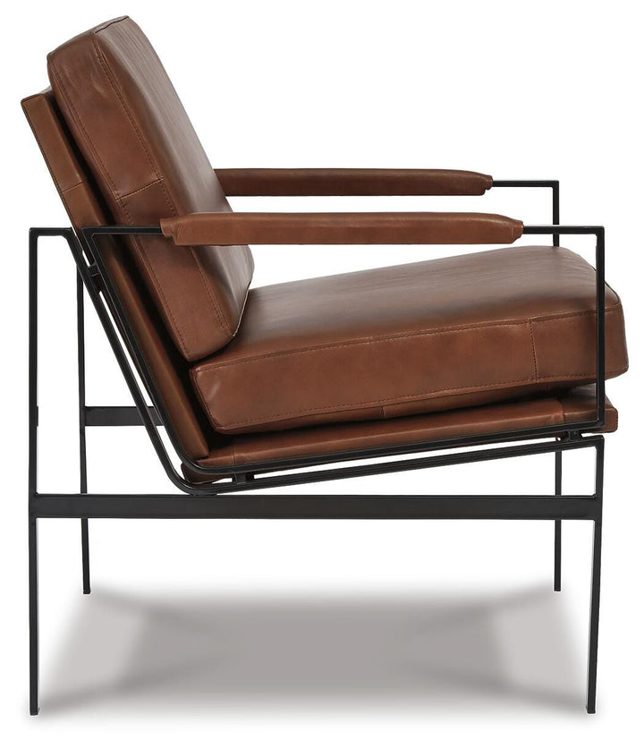 Puckman Accent Chair - Brown/Silver Finish (3)