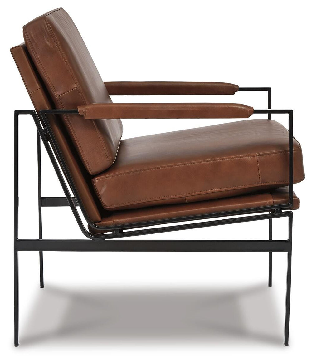 Puckman Accent Chair - Brown/Silver Finish (3)
