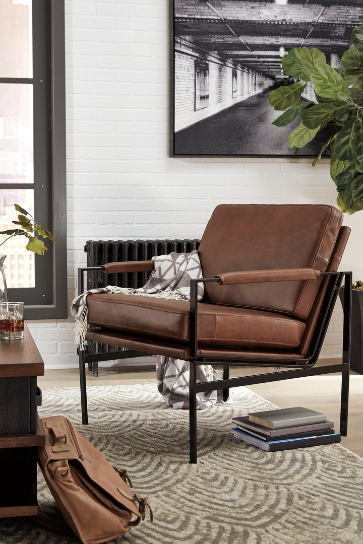 Puckman Accent Chair - Brown/Silver Finish (2)