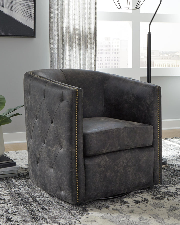 Brentlow Swivel Accent Chair - Black (2)