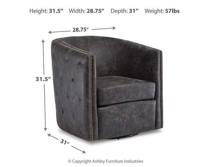 Brentlow Swivel Accent Chair - Black (4)