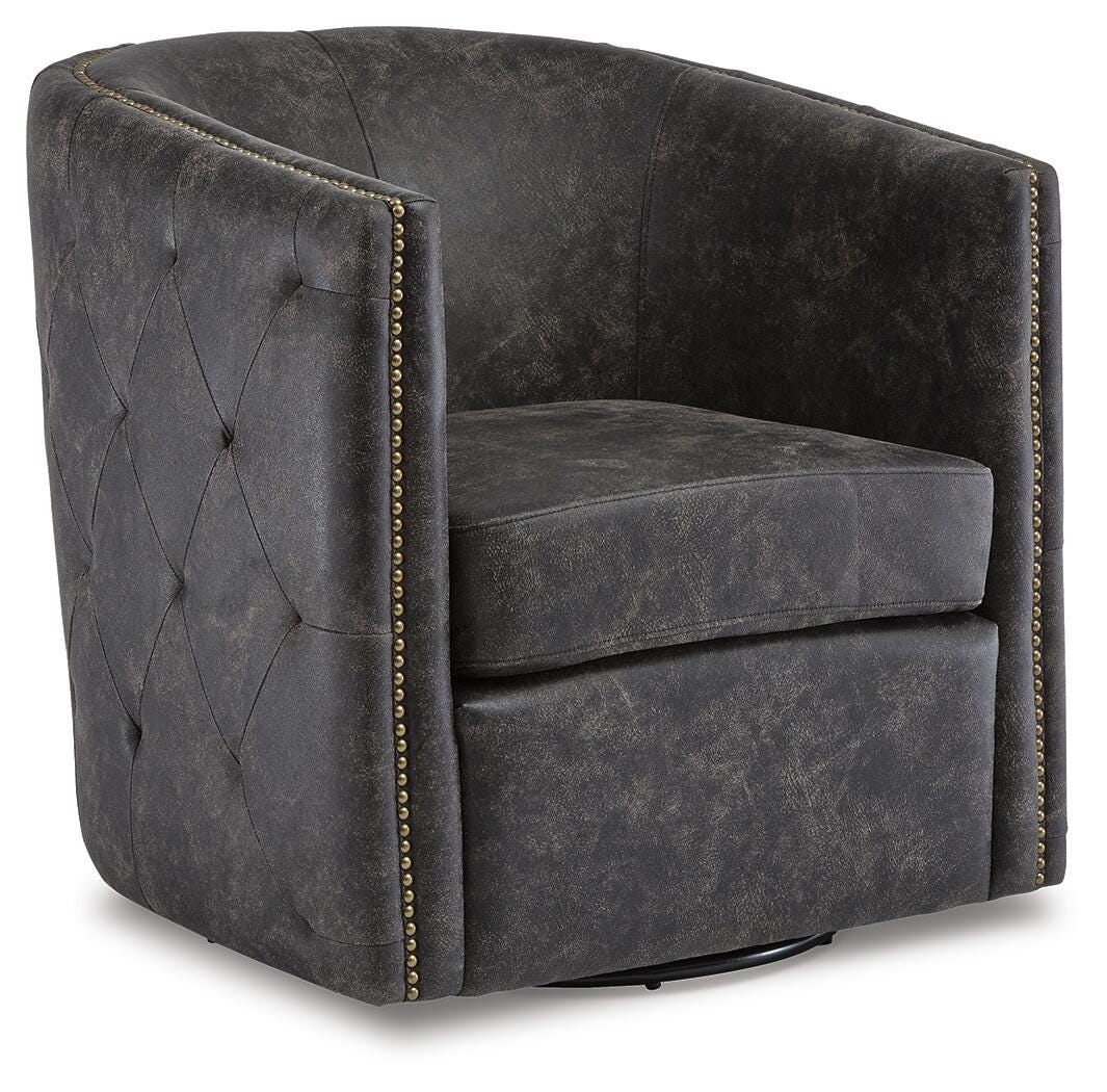 Brentlow Swivel Accent Chair - Black (1)