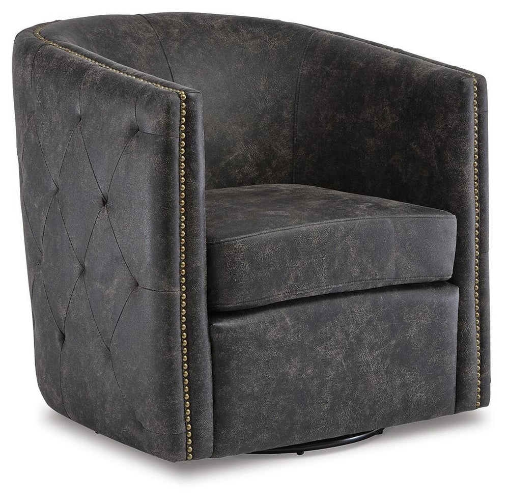 Brentlow Swivel Accent Chair - Black (1)